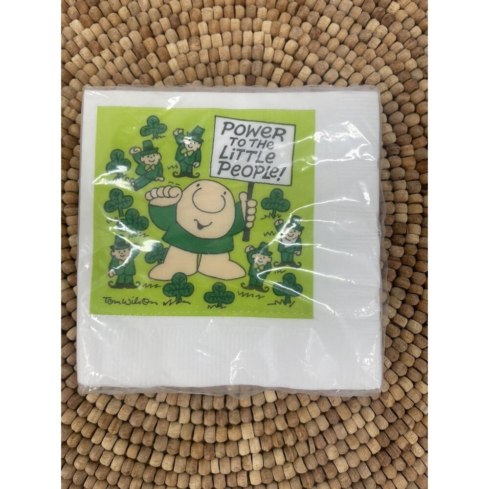 Ziggy St Paticks Day Irish Shamrock Cocktail Beverage Napkins Vintage Tom Wilson